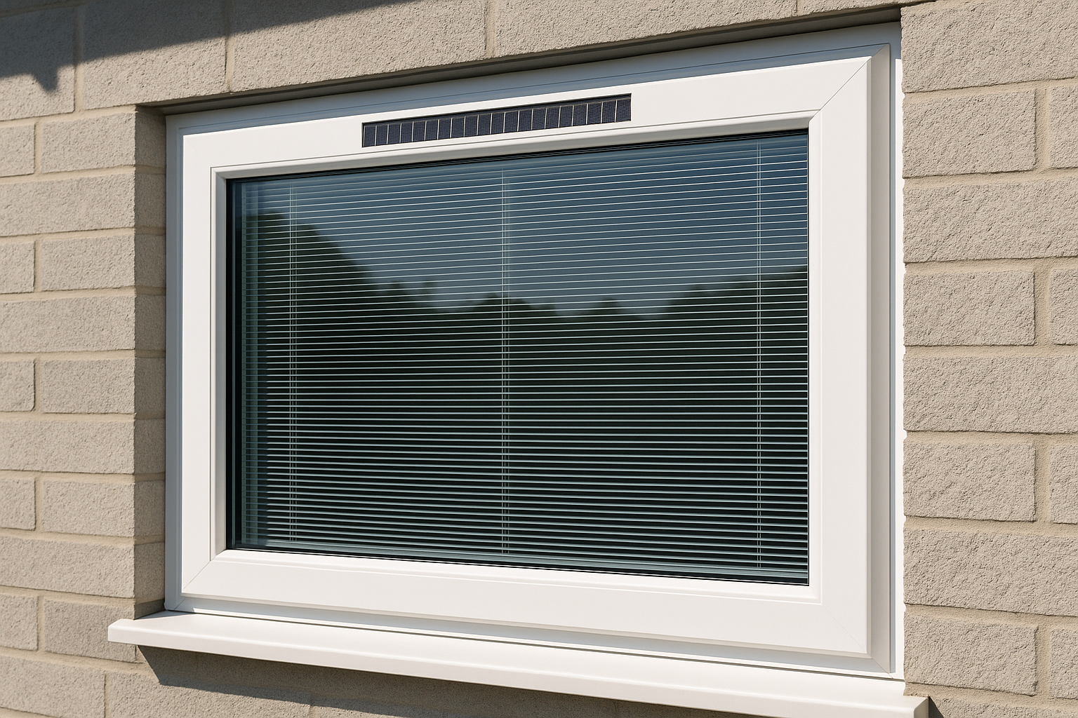 solar-powered integral blinds, solar powered windows with integrated blinds